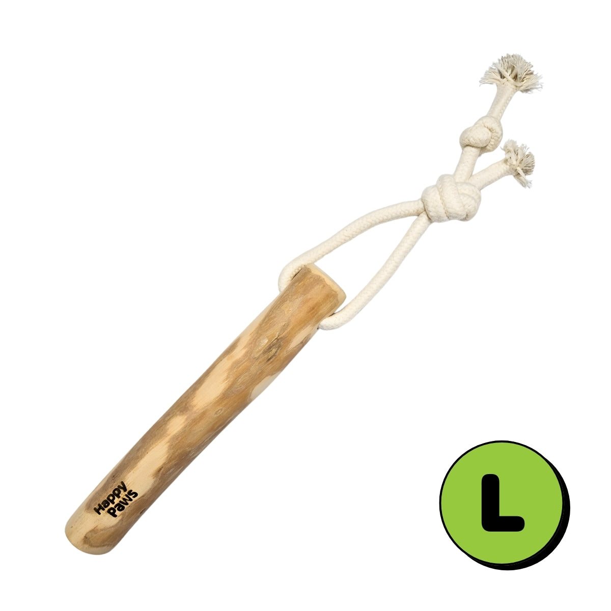 Koffiehouten Kauwstok met Touw - Maat L